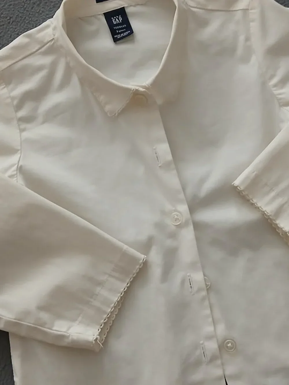 Baby GAP White Cotton Stretch Shirt - size 3T